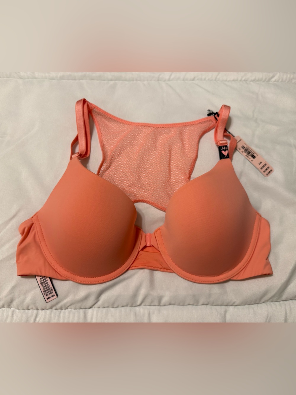 Victoria's Secret Peach Mesh-Back Sports Bra